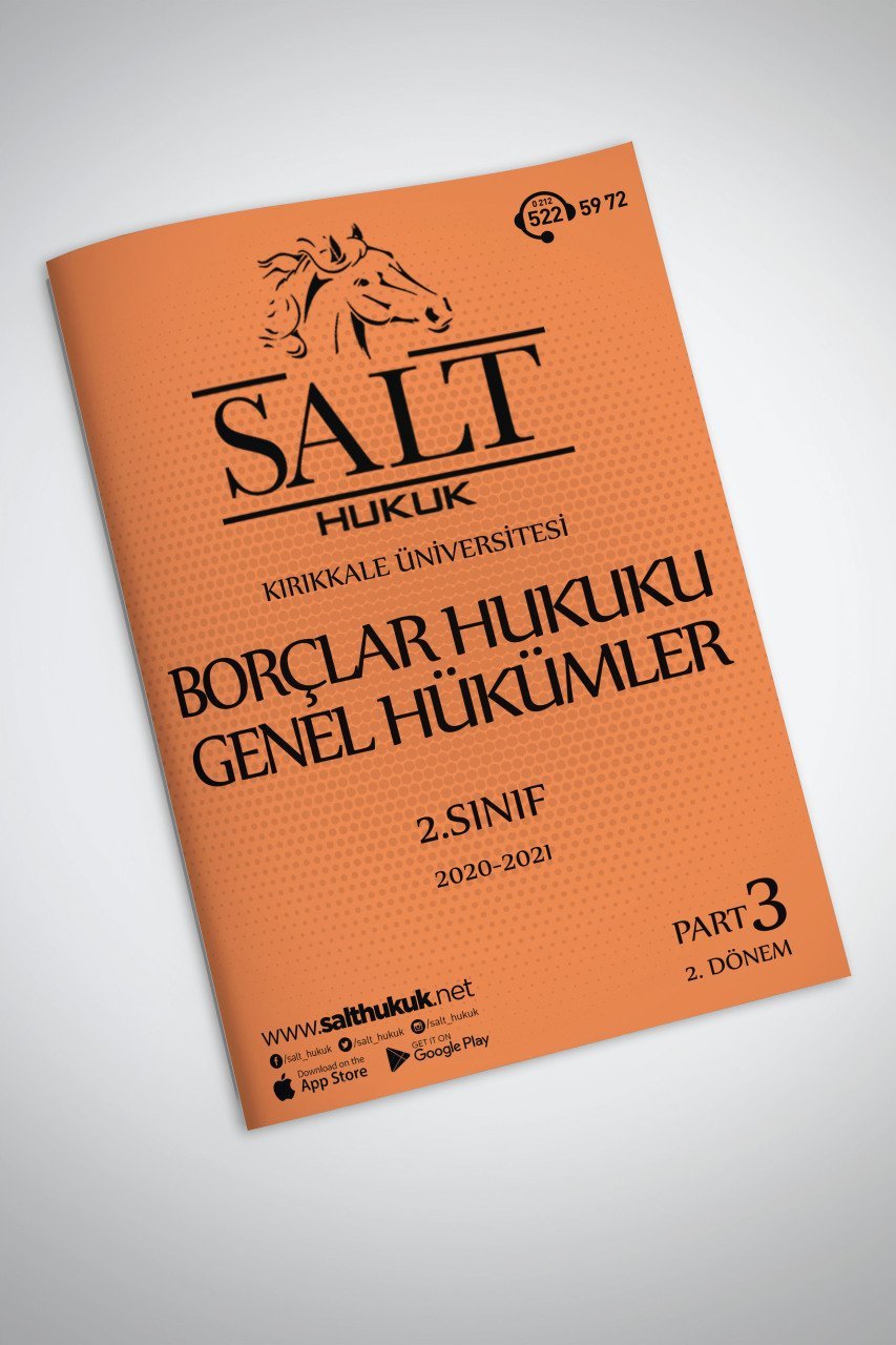 Borçlar Genel Hukuku 2. Dönem Part-3 (2020-2021)-KKÜ-Konu Anlatım Kitapçığı
