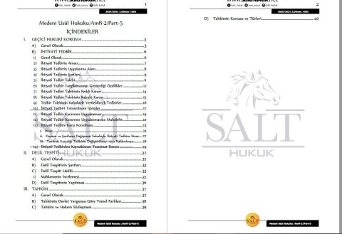 Medeni Usul Hukuku Amfi 2 2. Dönem Part-5 (2020-2021)-DEÜ-Konu Anlatım Kitapçığı