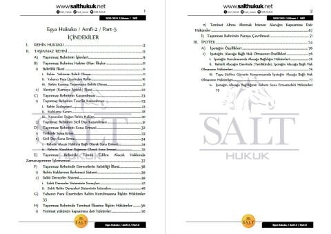 Eşya Hukuku Amfi 2 2. Dönem Part-5 (2020-2021)-DEÜ-Konu Anlatım Kitapçığı