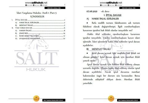 İdari Yargılama Hukuku Amfi 1 2. Dönem Part-5 (2020-2021)-DEÜ-Konu Anlatım Kitapçığı