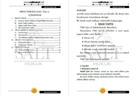 Miras Hukuku Amfi 1 2. Dönem Part-5 (2020-2021)-DEÜ-Konu Anlatım Kitapçığı
