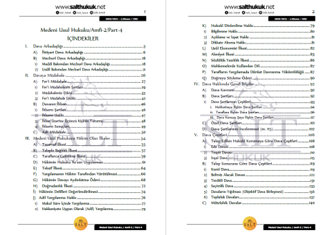 Medeni Usul Hukuku Amfi 2 1. Dönem Part-4 (2020-2021)-DEÜ-Konu Anlatım Kitapçığı