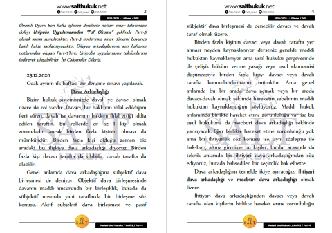 Medeni Usul Hukuku Amfi 2 1. Dönem Part-4 (2020-2021)-DEÜ-Konu Anlatım Kitapçığı