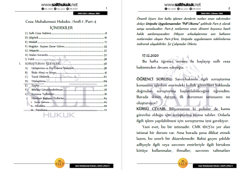 Ceza Muhakemesi Hukuku Amfi 1 1. Dönem Part-4 (2020-2021)-DEÜ-Konu Anlatım Kitapçığı