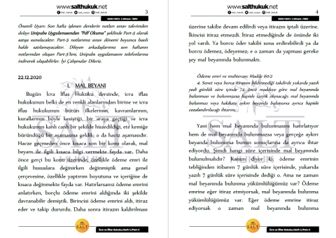 İcra ve İflas Hukuku Amfi 1 1. Dönem Part-4 (2020-2021)-DEÜ-Konu Anlatım Kitapçığı