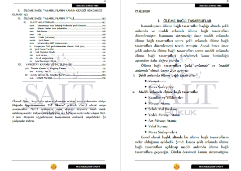 Miras Hukuku Amfi 1 1. Dönem Part-4 (2020-2021)-DEÜ-Konu Anlatım Kitapçığı
