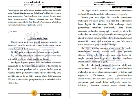Kıymetli Evrak ve Sigorta Amfi 1-2 1. Dönem Part-4 (2020-2021)-DEÜ-Konu Anlatım Kitapçığı