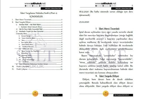 İdari Yargılama Hukuku Amfi 2 1. Dönem Part-4 (2020-2021)-DEÜ-Konu Anlatım Kitapçığı