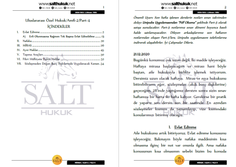 Milletler Özel Hukuku Amfi 2 1. Dönem Part-4 (2020-2021)-DEÜ-Konu Anlatım Kitapçığı