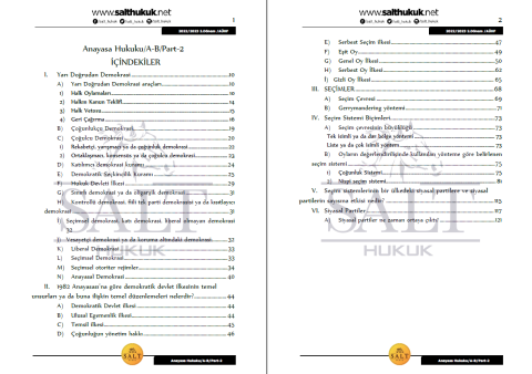 Anayasa Hukuku Amfi A-B 2. Dönem Part-2 (2022-2023)-AÜHF-Konu Anlatım Kitapçığı