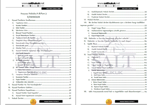 Anayasa Hukuku Amfi A-B 2. Dönem Part-3 (2022-2023)-AÜHF-Konu Anlatım Kitapçığı