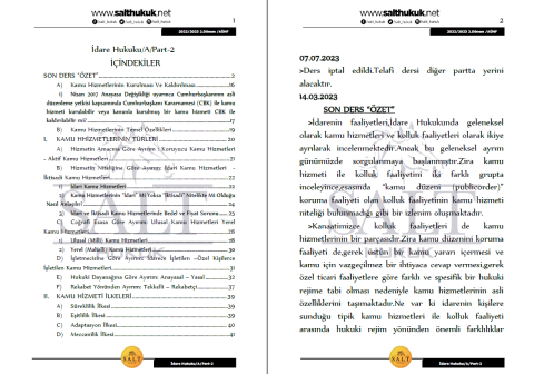 İdare Hukuku Amfi A 2. Dönem Part-2 (2022-2023)-AÜHF-Konu Anlatım Kitapçığı