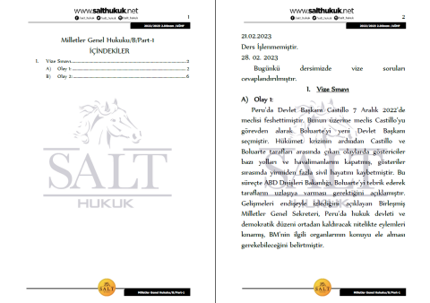 Milletler Genel Hukuku Amfi B 2. Dönem Part-1 (2022-2023)-AÜHF-Konu Anlatım Kitapçığı