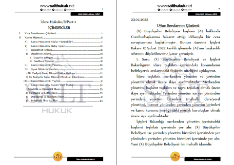 İdare Hukuku Amfi B 2. Dönem Part-1 (2022-2023)-AÜHF-Konu Anlatım Kitapçığı