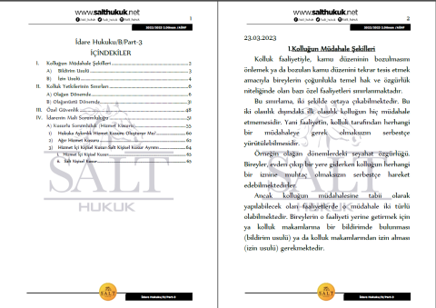 İdare Hukuku Amfi B 2. Dönem Part-3 (2022-2023)-AÜHF-Konu Anlatım Kitapçığı