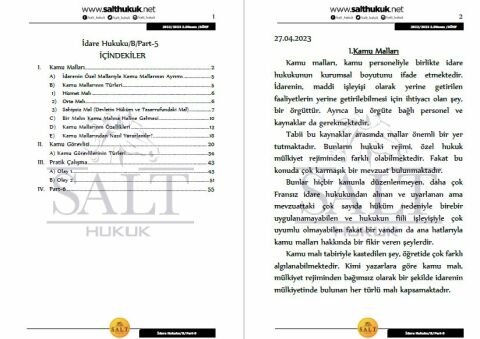 İdare Hukuku Amfi B 2. Dönem Part-5 (2022-2023)-AÜHF-Konu Anlatım Kitapçığı