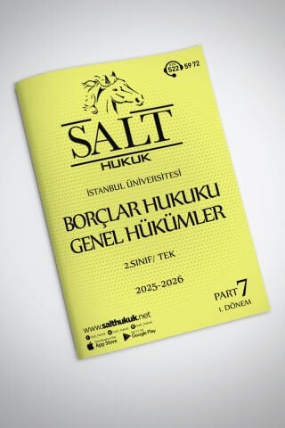Borçlar Genel Hukuku Tek 1. Dönem Part-7 (2025-2026)-İÜHF-Konu Anlatım Kitapçığı