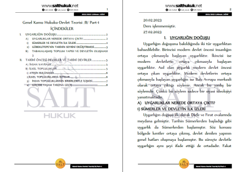 Genel Kamu Genel Devlet T. Amfi B 2. Dönem Part-1 (2022-2023)-AÜHF-Konu Anlatım Kitapçığı