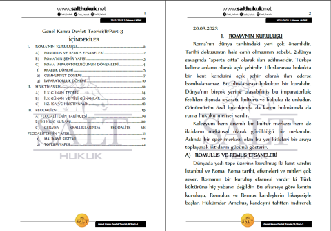 Genel Kamu Genel Devlet T. Amfi B 2. Dönem Part-3 (2022-2023)-AÜHF-Konu Anlatım Kitapçığı