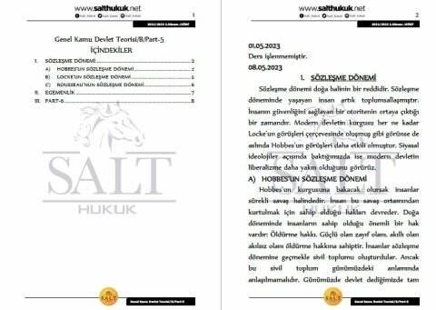 Genel Kamu Genel Devlet T. Amfi B 2. Dönem Part-5 (2022-2023)-AÜHF-Konu Anlatım Kitapçığı