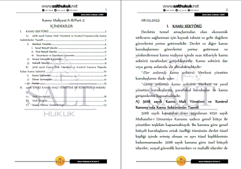 Kamu Maliyesi Amfi A-B 2. Dönem Part-2 (2022-2023)-AÜHF-Konu Anlatım Kitapçığı