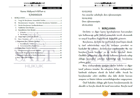 Kamu Maliyesi Amfi A-B 2. Dönem Part-4 (2022-2023)-AÜHF-Konu Anlatım Kitapçığı