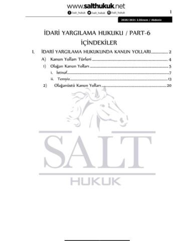 İdari Yargılama Hukuku 2. Dönem Part-6 (2020-2021)-AKHF-Konu Anlatım Kitapçığı
