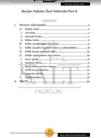 Borçlar Özel Hukuku 2. Dönem Part-6 (2020-2021)-AKHF-Konu Anlatım Kitapçığı