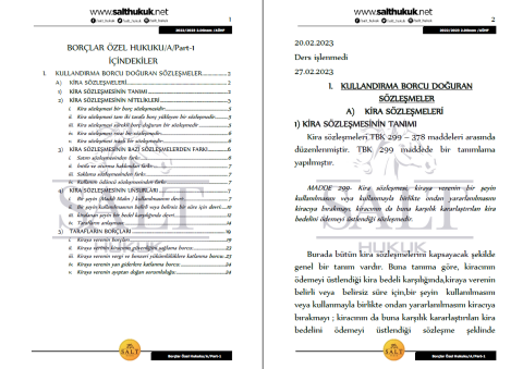 Borçlar Özel Hukuku Amfi A 2. Dönem Part-1 (2022-2023)-AÜHF-Konu Anlatım Kitapçığı