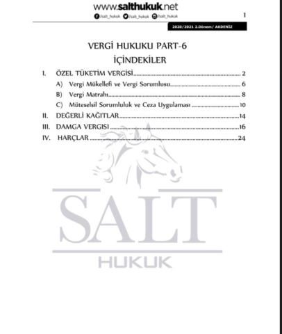 Vergi Huk. 2. Dönem Part-6 (2020-2021)-AKHF-Konu Anlatım Kitapçığı
