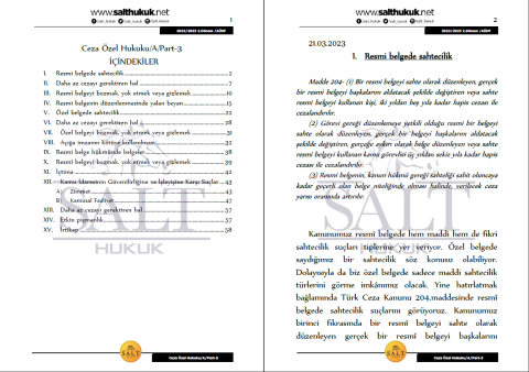 Ceza Özel Hukuku Amfi A 2. Dönem Part-3 (2022-2023)-AÜHF-Konu Anlatım Kitapçığı