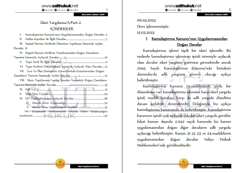 İdari Yargılama Amfi A 2. Dönem Part-2 (2022-2023)-AÜHF-Konu Anlatım Kitapçığı