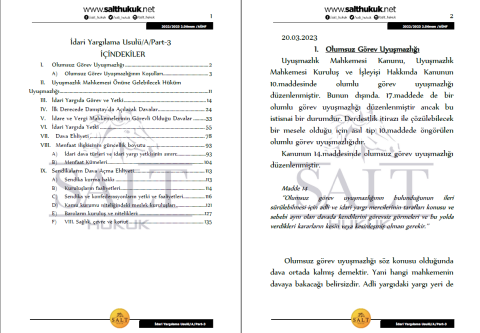 İdari Yargılama Amfi A 2. Dönem Part-3 (2022-2023)-AÜHF-Konu Anlatım Kitapçığı