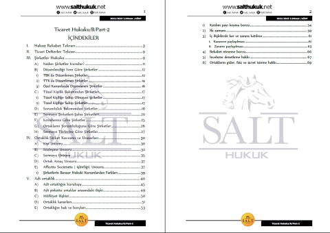 Ticaret Hukuku Amfi B 2. Dönem Part-2 (2022-2023)-AÜHF-Konu Anlatım Kitapçığı