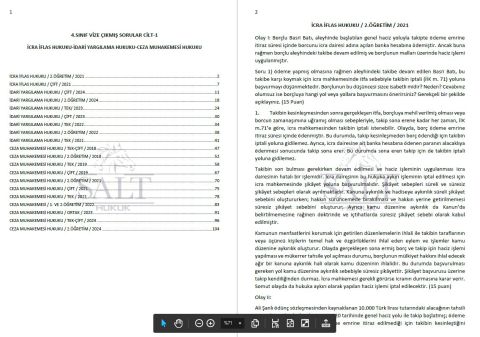 4.SINIF VİZE ÇIKMIŞ SORULAR CİLT-1 (İCRA İFLAS HUKUKU-İDARİ YARGILAMA HUKUKU-CEZA MUHAKEMESİ HUKUKU)