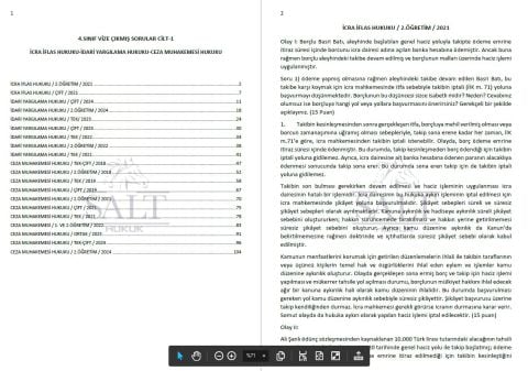 4.SINIF VİZE ÇIKMIŞ SORULAR CİLT-1 (İCRA İFLAS HUKUKU-İDARİ YARGILAMA HUKUKU-CEZA MUHAKEMESİ HUKUKU)