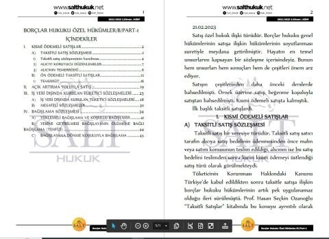 Borçlar Özel Hukuku Amfi B 2. Dönem Part-1 (2022-2023)-AÜHF-Konu Anlatım Kitapçığı