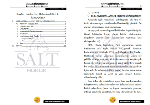 Borçlar Özel Hukuku Amfi B 2. Dönem Part-2 (2022-2023)-AÜHF-Konu Anlatım Kitapçığı