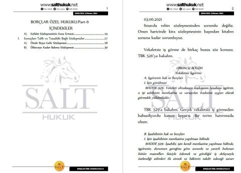 Borçlar Özel Hukuku 2. Dönem Part-6 (2020-2021)-KKÜ-Konu Anlatım Kitapçığı