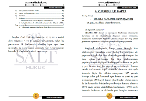Borçlar Özel Hukuku Amfi A-B 2. Dönem Part-3 (2022-2023)-AÜHF-Konu Anlatım Kitapçığı