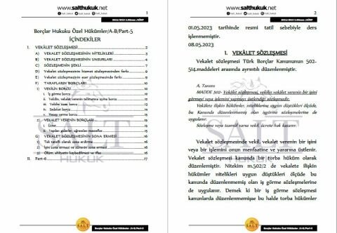 Borçlar Özel Hukuku Amfi A-B 2. Dönem Part-5 (2022-2023)-AÜHF-Konu Anlatım Kitapçığı
