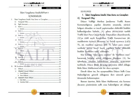 İdari Yargılama Amfi B 2. Dönem Part-1 (2022-2023)-AÜHF-Konu Anlatım Kitapçığı