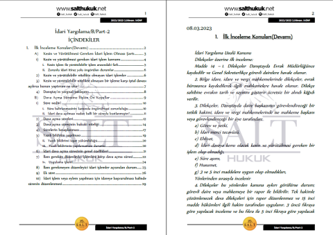 İdari Yargılama Amfi B 2. Dönem Part-2 (2022-2023)-AÜHF-Konu Anlatım Kitapçığı