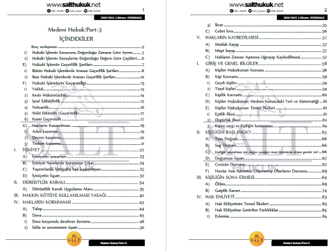 Medeni Hukuk 1. Dönem Not Seti (2020-2021)-KKÜ-Konu Anlatım Kitapçığı