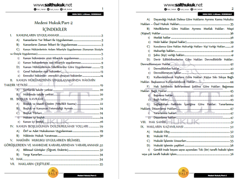 Medeni Hukuk 1. Dönem Not Seti (2020-2021)-KKÜ-Konu Anlatım Kitapçığı