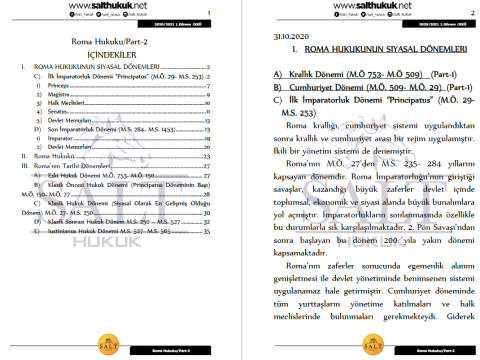 Roma Hukuku 1. Dönem Not Seti (2020-2021)-KKÜ-Konu Anlatım Kitapçığı