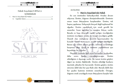 Hukuk Sosyolojisi AmfiA-B 2. Dönem Part-3 (2022-2023)-AÜHF-Konu Anlatım Kitapçığı