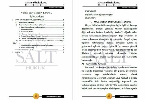 Hukuk Sosyolojisi AmfiA-B 2. Dönem Part-5 (2022-2023)-AÜHF-Konu Anlatım Kitapçığı
