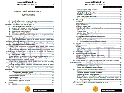 Borçlar Genel Hukuku 1. Dönem Not Seti (2020-2021)-KKÜ-Konu Anlatım Kitapçığı