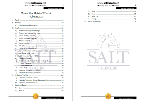 Medeni Usul Hukuku Amfi B 2. Dönem Part-4 (2022-2023)-AÜHF-Konu Anlatım Kitapçığı